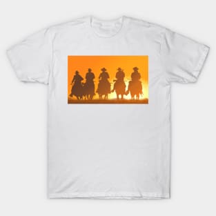 Five Cowboys ride at Sunset T-Shirt